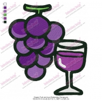 Grapes Fruit and Juce Embroidery Design